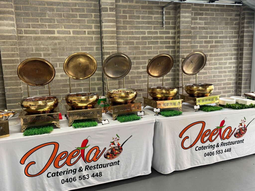 Large group catering Melbourne Indian food Jeeta Catering buffet for 200 guests Melbourne corporate event
